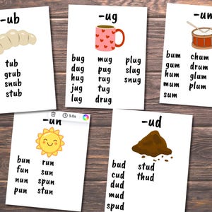 Learn to Read CVC Words, Phonics Cards Printable, CVC Word Family Lists, Homeschool Kids Resources, Kindergarten Reading, Phonetic, Toddlers image 7