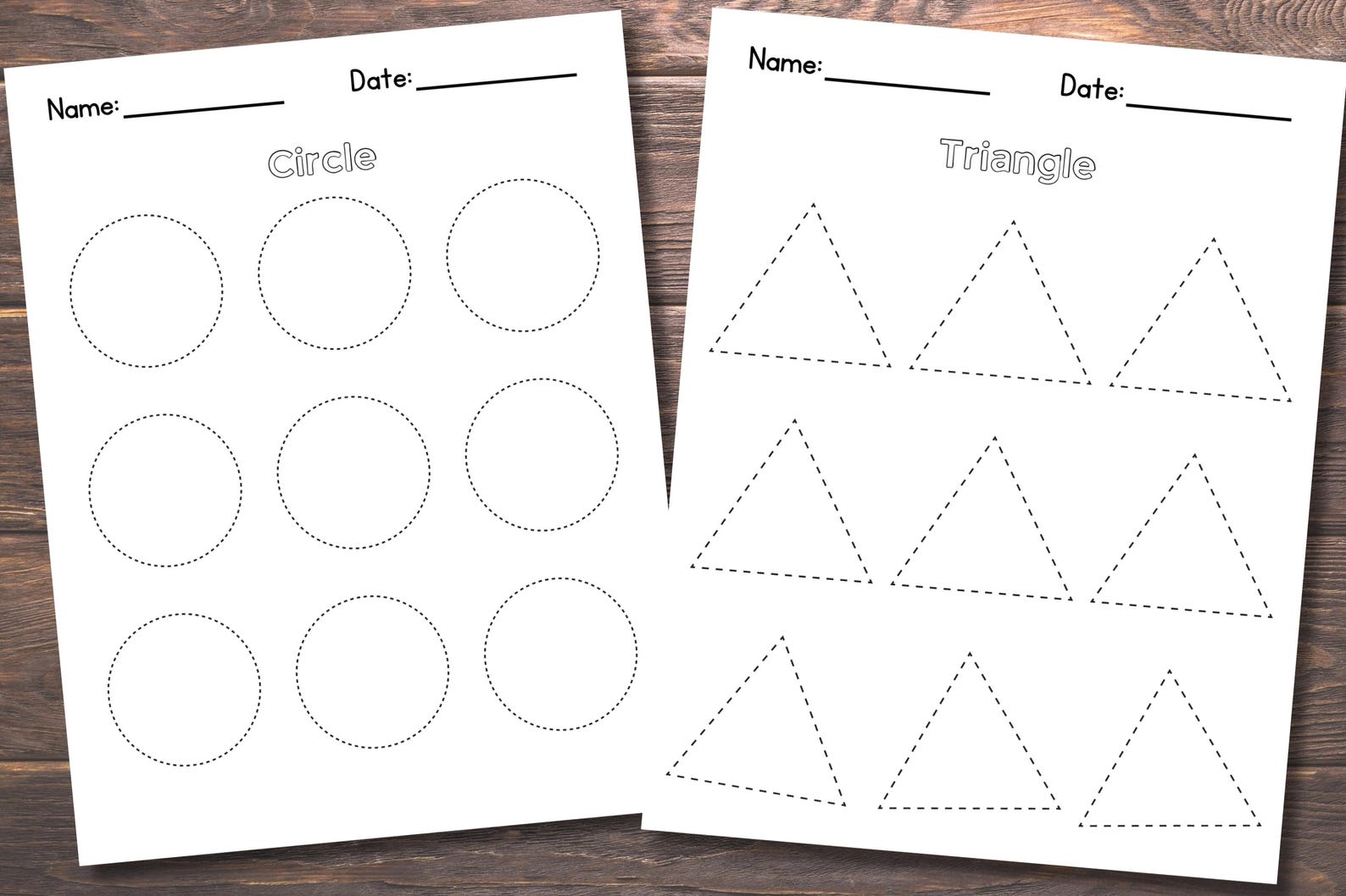 Preschool Shape Tracing, Basic Shape Tracing, Shape Tracing Worksheets ...