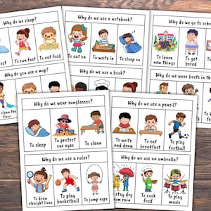 WH Question Flash Cards Printable, Speech Therapy Resource, Speech ...
