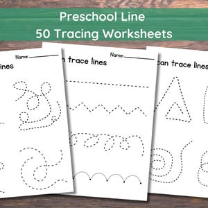 Vorschul-Arbeitsblätter zur Linienverfolgung, druckbare Seiten, Heimschule, Kindergarten-Lehrplan, Vorhandschrift