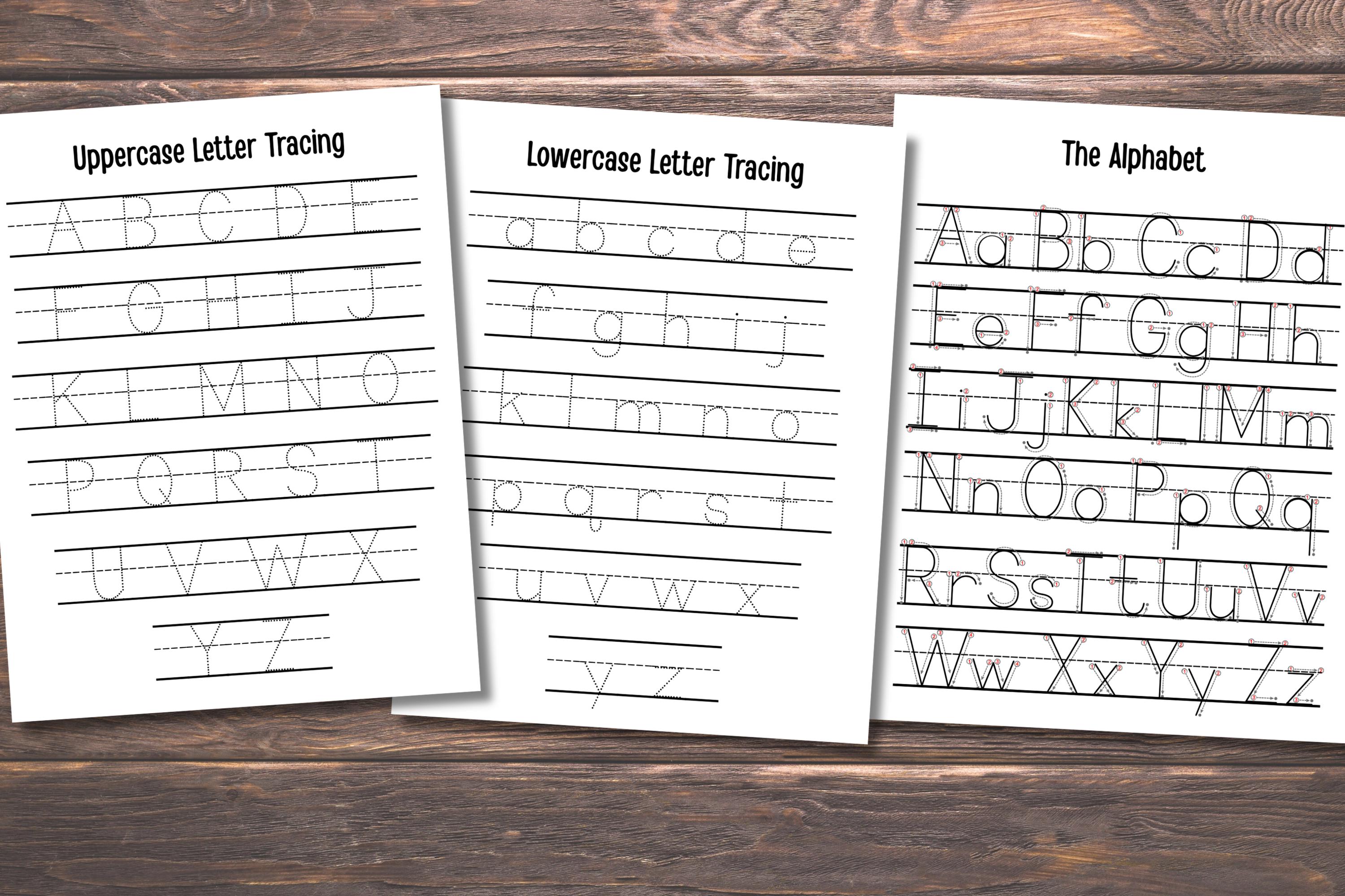 Uppercase Lowercase Alphabet Tracing Worksheets, Letter Tracing