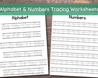 Alphabet & Number Tracing Sheet / ABC Tracing / Handwriting Practice / Number Tracing / Tracing Printable