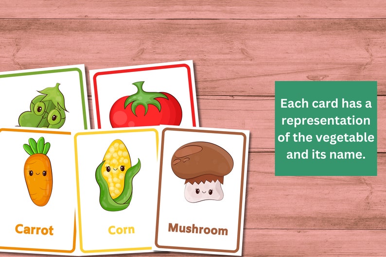 16 Vegetables Cards Vegetables Flashcards Pre-school Cards - Etsy