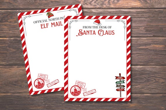 Blank North Pole Mail, Blank Elf Mail, Letter from Santa, Santa Stationery, Printable Christmas Stationery, Elf Printable, Santa Claus Mail