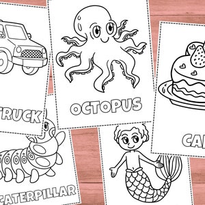 80 Printable Coloring Pages For Kids, Toddlers, Preschoolers, Coloring Book Coloring Page Preschool Kindergarten Homeschool Printables image 4