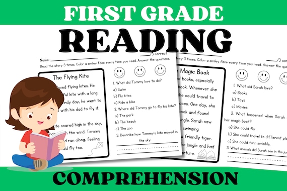 First Grade Reading Comprehension Worksheets Decodable Stories with Questions Homeschool Learn at Home | Reading Fluency Passages