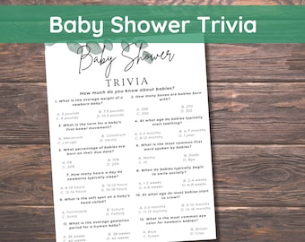 Baby Shower Trivia Game, Baby Shower Games, Baby Shower Trivia Questions, Trivia Questions For Couples, Baby Shower Trivia Template