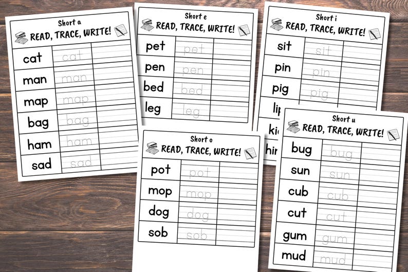 CVC Words Worksheets, CVC Word Families Phonics Worksheets ...