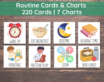 Cartões de rotina diária para crianças, tabela de rotina infantil, cartões de rotina para crianças, rotina matinal, cronograma diário infantil, rotina para dormir de crianças pequenas