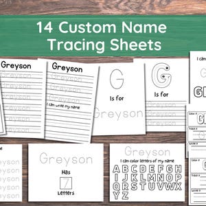 Custom Preschool Name Tracing Sheet Handwriting Practice Sheets Homeschool Printable Toddler Busy Book Learning Binder Learn to Write Name