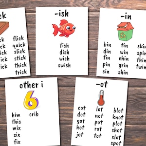 Learn to Read CVC Words, Phonics Cards Printable, CVC Word Family Lists, Homeschool Kids Resources, Kindergarten Reading, Phonetic, Toddlers image 5