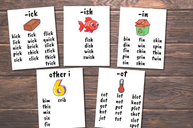 Learn to Read CVC Words, Phonics Cards Printable, CVC Word Family Lists, Homeschool Kids Resources, Kindergarten Reading, Phonetic, Toddlers image 5