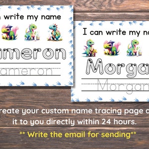 Custom Name Tracing Sheet Handwriting Practice Personalized Name Trace ...