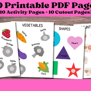 Printable DIY Toddler Binder Book, Learning Book, Busy Book, Educational, Kids, Preschool, Homeschool, School, DIGITAL DOWNLOAD ~ 20 Pages