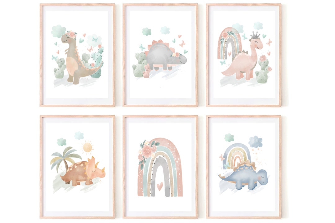 Printable Dinosaur Wall Art, Dinosaur Wall Decor, Dinosaur Nursery Art ...
