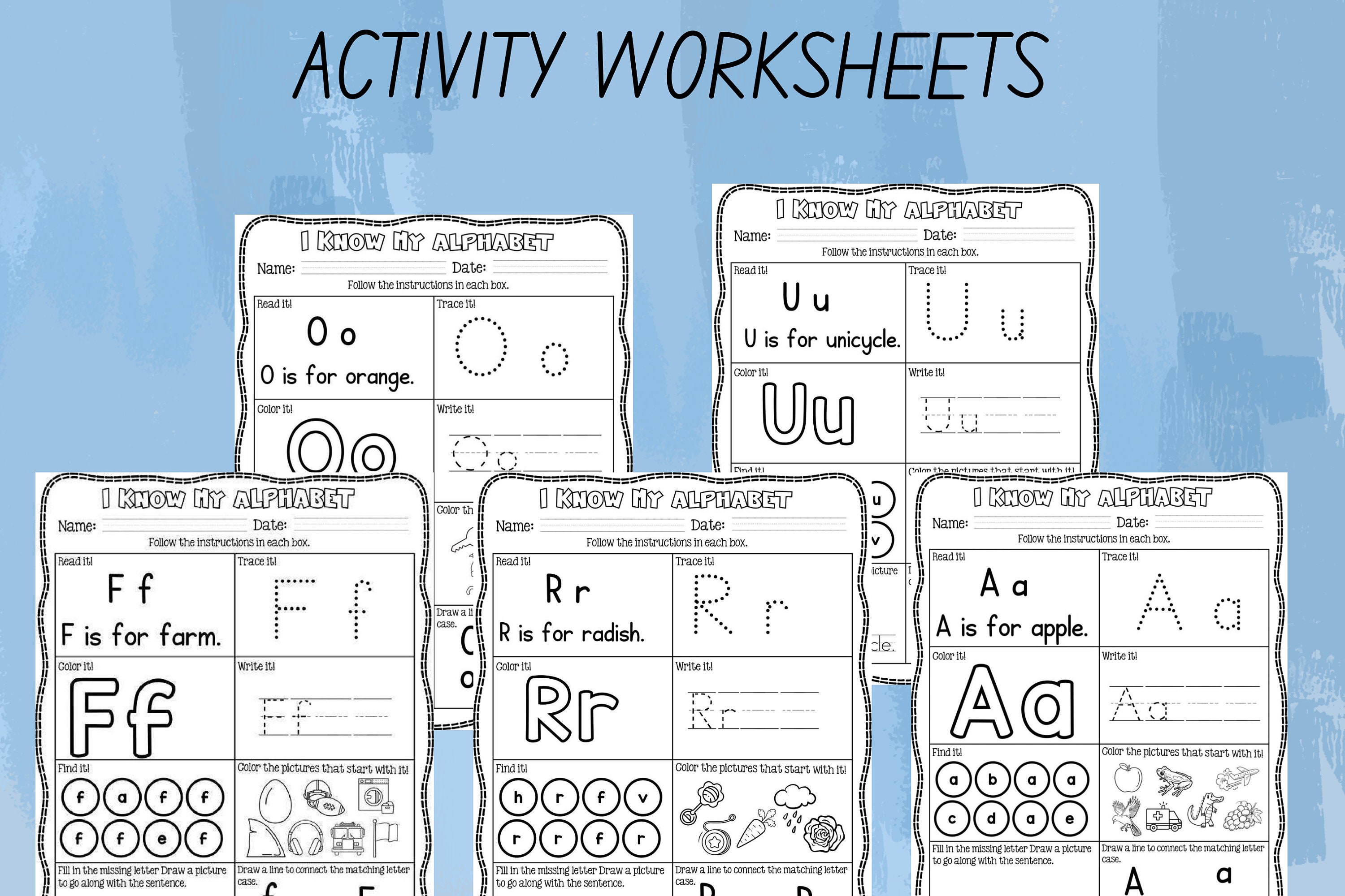 Letter of the Week Worksheets Printable Alphabet Busy Book - Etsy