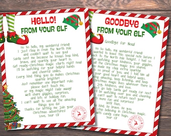 Lettre d'arrivée de l'elfe, Lettre d'adieu de l'elfe, Lettre de retour de l'elfe, Lettre de départ de l'elfe, Lettre de retour de l'elfe, Lettres de Noël, Lettre de bienvenue
