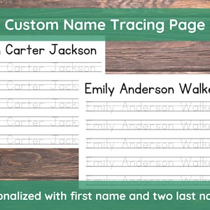 Custom Name Tracing Sheet Handwriting Practice Personalized Name Trace Handwriting Worksheet Printable Handwriting Page Kids Name Writing