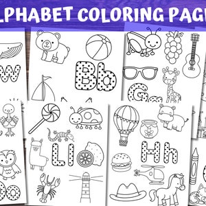 26 Printable Alphabet Coloring Pages Worksheets for Kids: Preschool - Kindergarten Homeschool, Letter Recognition Worksheets for Preschool