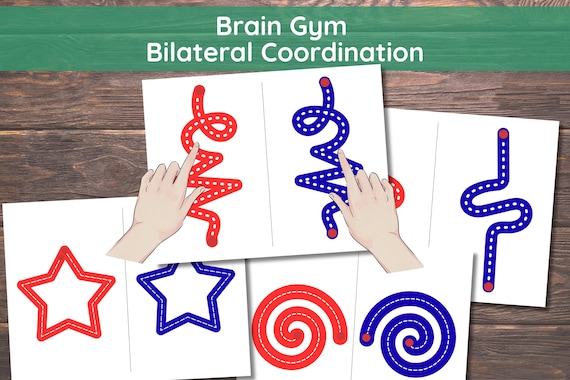 Neuro Gym Worksheets, Dual Hand Tracing Worksheets, Bilateral Coordination, OT Brain Games, Fine Motor Skills Activity, Brain Gym Pages