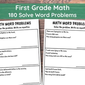 1st Grade Math Worksheet Printable - Word Problems, Addition, Subtraction, Homeschool, First Grade Math Workbook, 1st Grader Worksheet