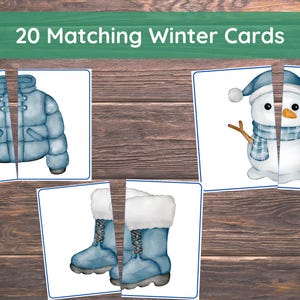 Actividad de emparejamiento de invierno para niños pequeños, emparejamiento de invierno, Montessori, recurso de educación en el hogar, copo de nieve, Navidad, juego de emparejamiento de invierno
