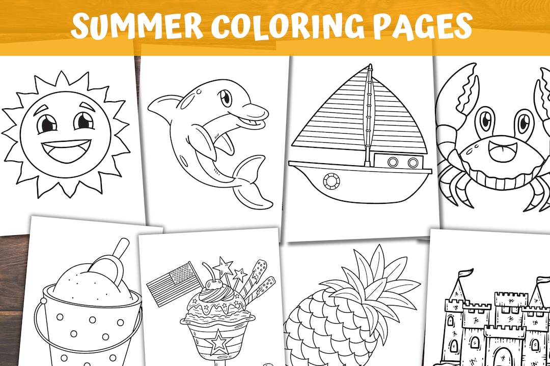 Summer Printable 31 Coloring Pages for Kids, Toddlers, Preschoolers