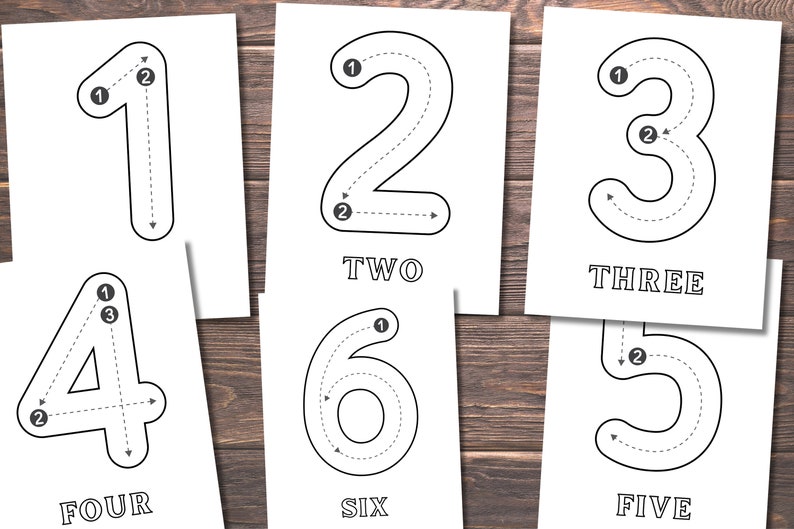 Preschool Numbers Tracing Worksheet Handwriting Practice Etsy Australia