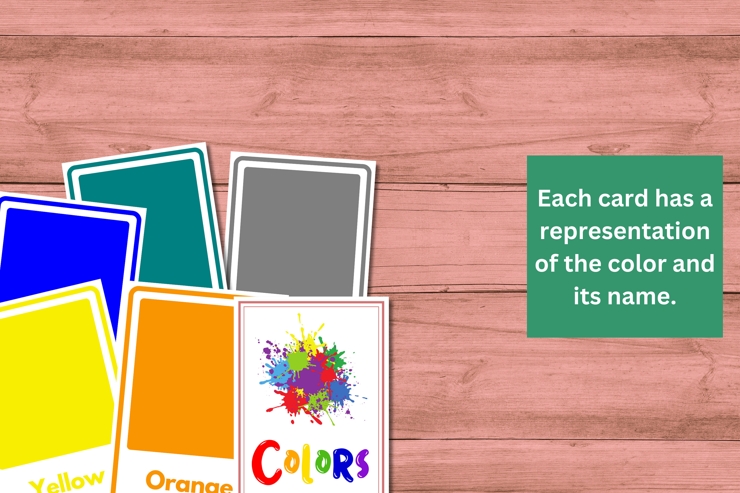 13 Color Cards Montessori Flashcards Preschool Cards Etsy