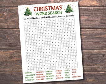 Caça-palavras de Natal para imprimir, atividade natalina para crianças e adultos, jogo de caça-palavras de Natal, jogo para festa de Natal, folha de atividades para sala de aula