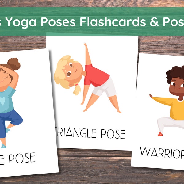 Kids Yoga Poses, 12 Yoga Flashcards, Kids Movement Activity, Yoga Poses, Yoga Practice, Yoga Cards, Yoga for Kids,Yoga Posters, Calm Cards,