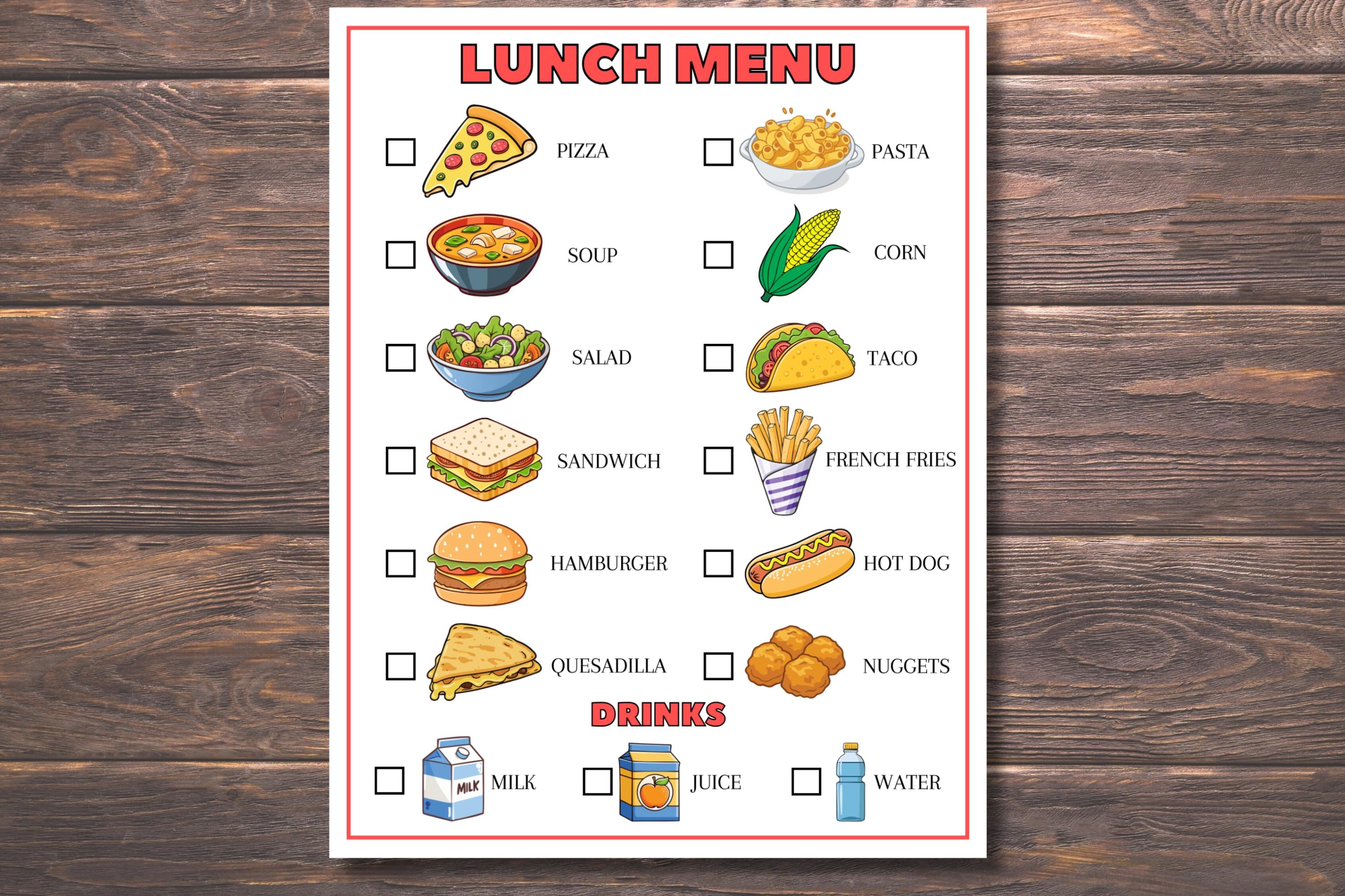 Pretend Play Menus, Pretend Restaurant Menus, Kids Play Menus, Kids ...