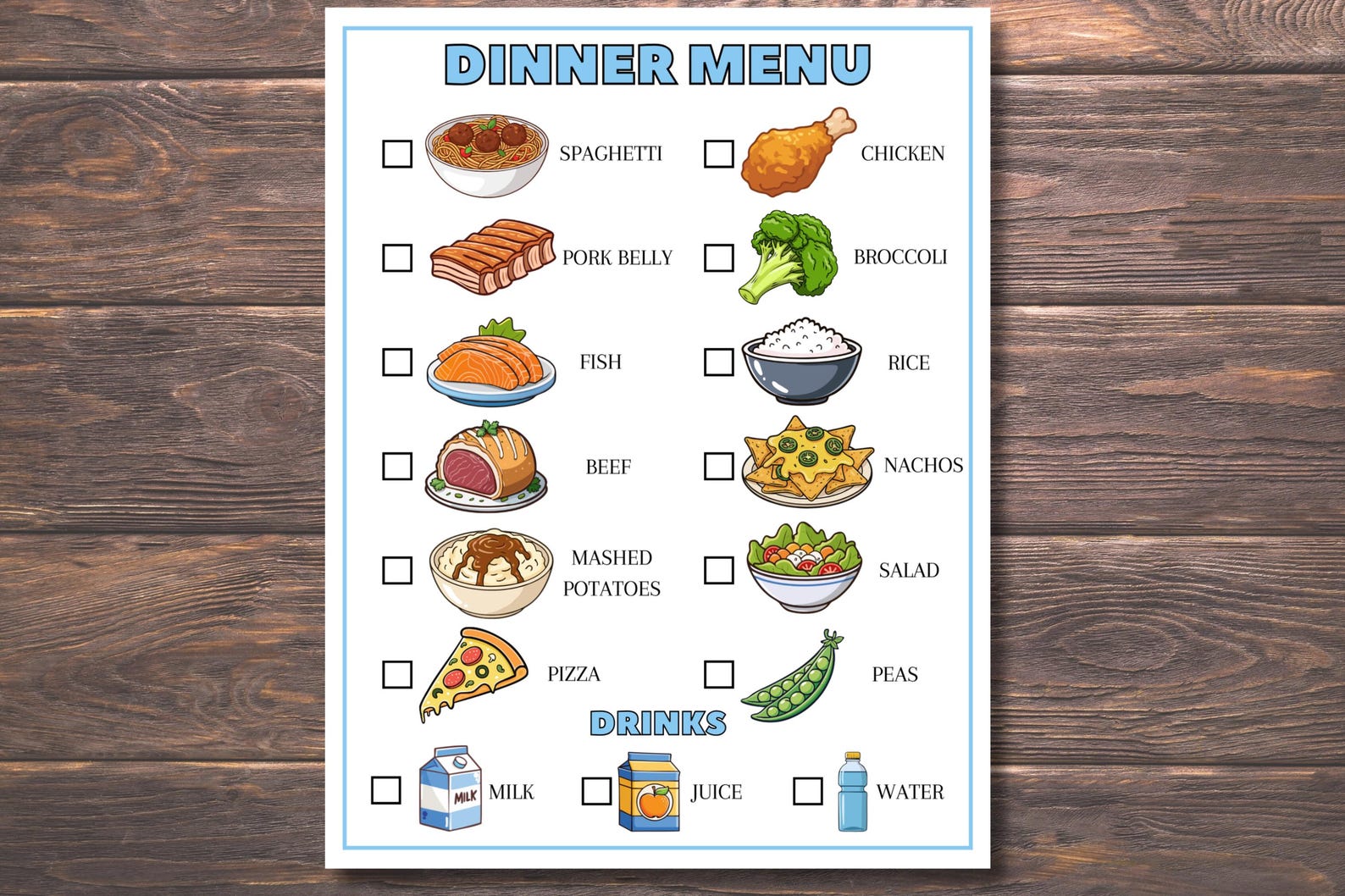 Pretend Play Menus, Pretend Restaurant Menus, Kids Play Menus, Kids ...