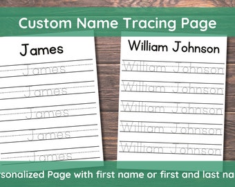 Custom Name Tracing Sheet Handwriting Practice Personalized Name Trace Handwriting Worksheet Printable Handwriting Page Kids Name Writing