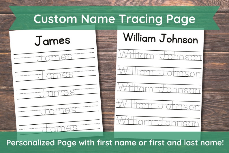 Custom Name Tracing Sheet Handwriting Practice Personalized Name Trace Handwriting Worksheet Printable Handwriting Page Kids Name Writing 画像 1