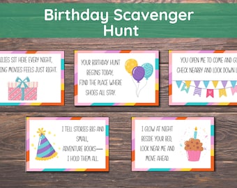Caça ao Tesouro de Aniversário para Crianças, 40 Pistas para a Caça ao Tesouro de Aniversário, Jogos de Aniversário para Crianças, Caça ao Tesouro de Aniversário Infantil