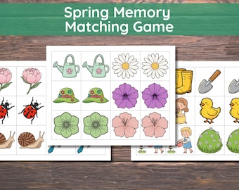 Jogo da Memória de Primavera para Imprimir, Jogo de Combinar de Primavera, Jogo de Cartas da Memória, Jogo de Combinar de Primavera, Jogo da Memória para a Primavera, Jogo da Memória para Educação Infantil