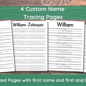 Custom Name Tracing Worksheets PDF | Personalized Name Writing Practice for Kids | Handwriting & Letter Trace Printable 8.5×11 Worksheet