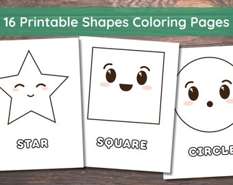 16 Printable Shapes Coloring Pages Worksheets for Kids: Preschool - Kindergarten Homeschool