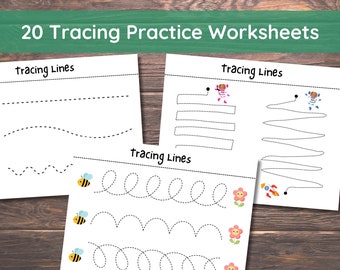 Tracing Practice, Pre-Writing Worksheets, Line Tracing, Toddler, Preschool, Handwriting Practice, Busy Book, Busy Binder, Homeschool