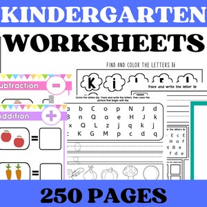 Printable Toddler Worksheets or Toddler Workbook Instant Download Alphabet, Numbers, Shapes, Addition, Math Activities, Coloring pages
