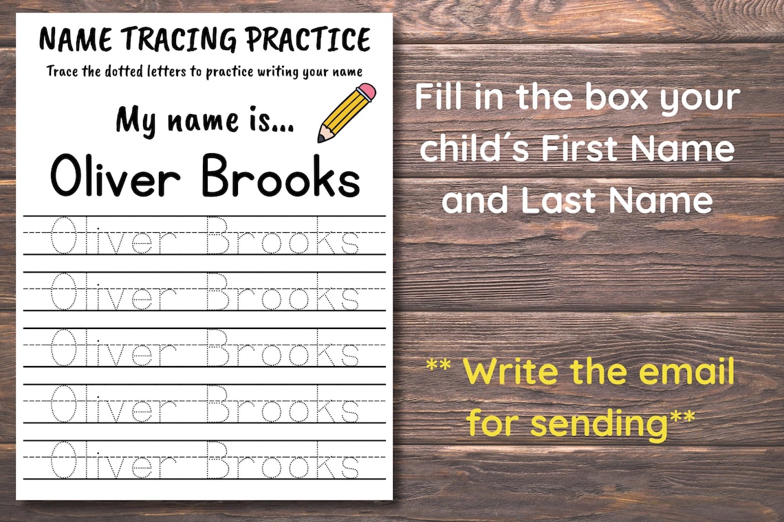 Write. Name Pre-k Custom Name Tracing Worksheet, Personalized Name Tracing PDF ...