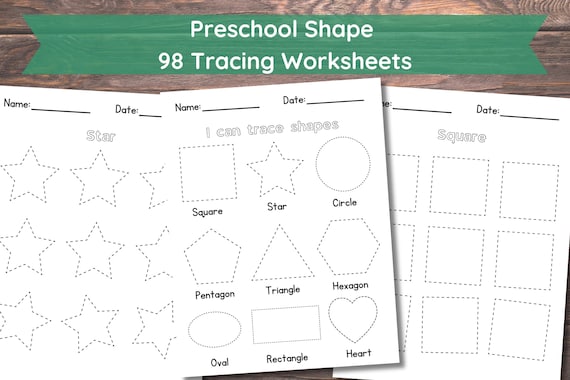 Preschool Shape Tracing, Basic Shape Tracing, Shape Tracing Worksheets, Printable Shape Worksheets, Homeschool Worksheets, Kindergarten