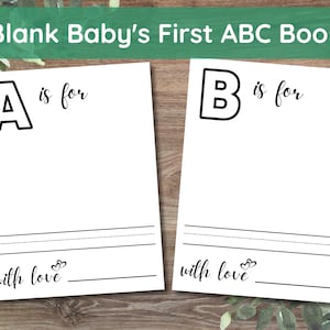Blanko Alphabet Buch, Babys erstes ABC Buch, Babys erstes Alphabet Buch, Malseiten, Malbuch, 2 Größen inklusive, Instant Download