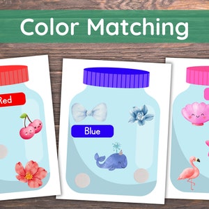 Farblich passend | Farbaktivität | Farben lernen | Kleinkind, Vorschule Printable | Homeschool Lernen | Montessori Farbe | Farbsortierung