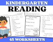 Kindergarten At Home Reading Worksheets | Comprehension Passages | Homeschool Classroom Tutoring | Preschool Reading Blends Worksheets