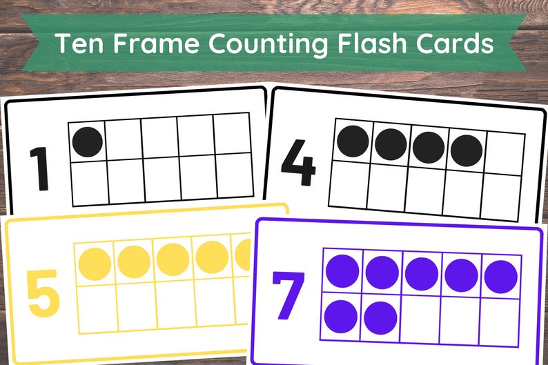 20 Printable Ten Frame Counting Mental Math Flash Cards Etsy