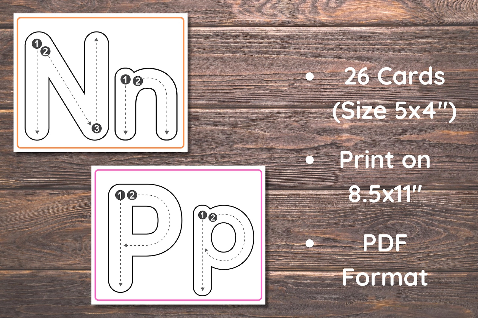 Alphabet Tracing Cards, Letter Tracing, Letter of the Alphabet ...