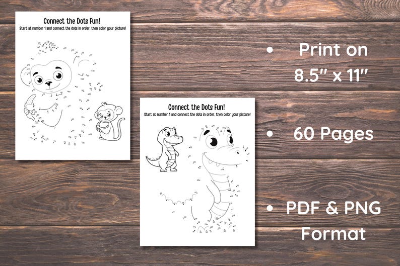 Dot to Dot Worksheet, Connect the Dots Printable, Coloring Pages for ...