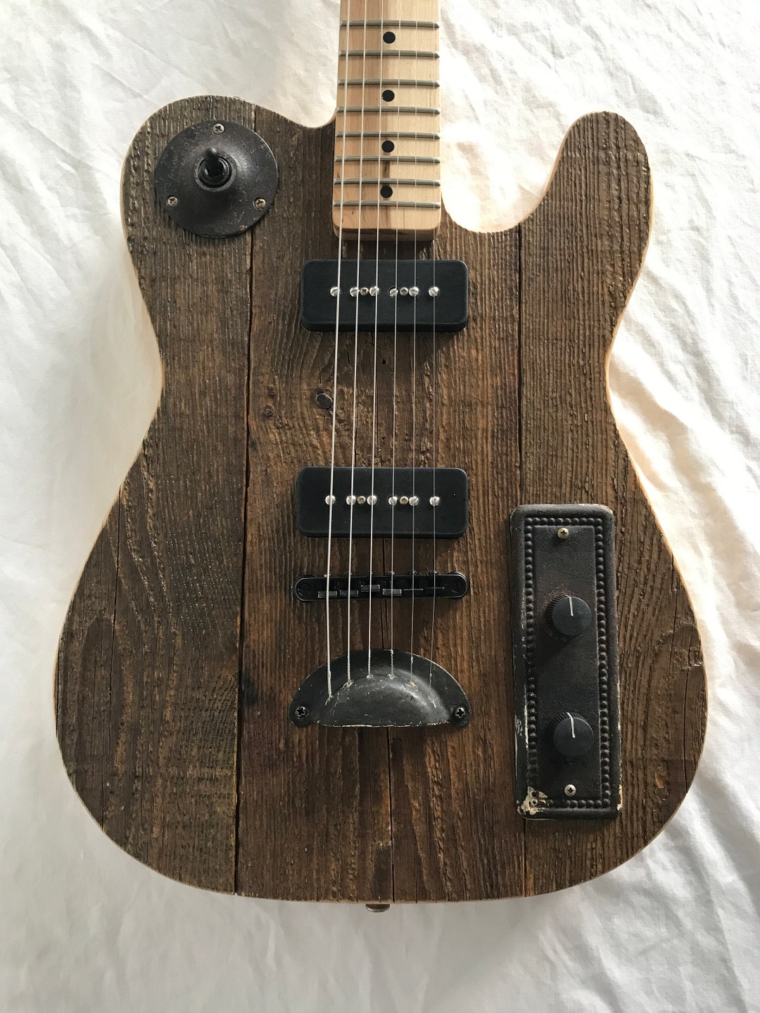 Electric Guitar Reclaimed Wood and Door Hardware Tstyle Etsy